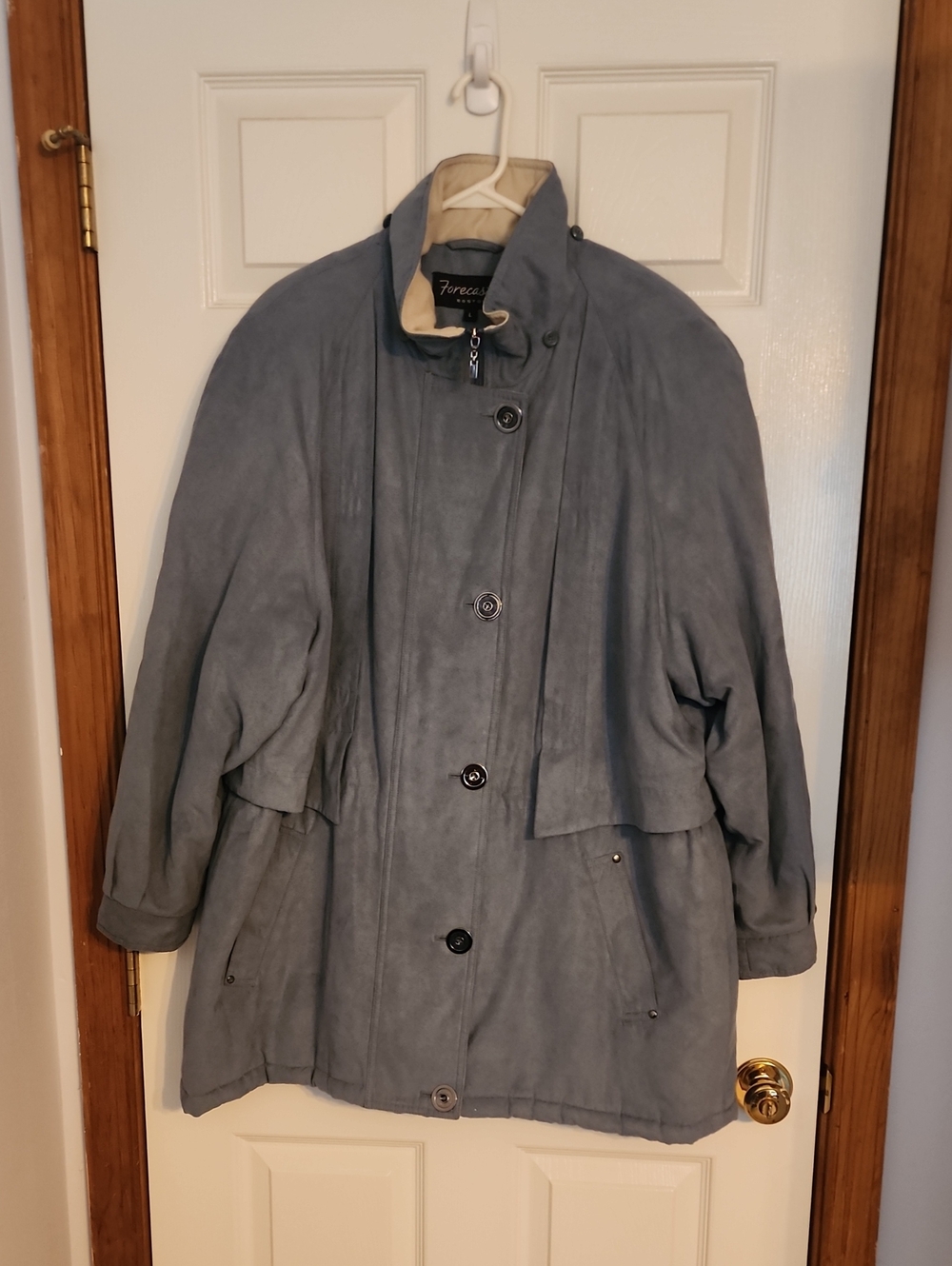 Forecaster Women's Slate Blue Suede Trench Coat